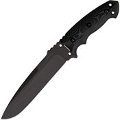 Hogue 35159 Tactical Fixed Drop Point Blade Knife with G-Mascus Pattern Embedded Black 3D Handles
