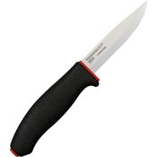 Mora 711 4 Inch Craftline Allround Fixed Carbon Steel Blade Knife with Black Textured Rubber Handle