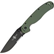Ontario 8847OD RAT-1 Part Serrated Linerlock Folding Pocket Knife