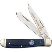 Rough Rider 1225 Masonic Mini Trapper Folding Knife with Blue Bone Handle