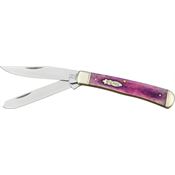 Rough Rider 1254 Trapper Folding Pocket Knife with Purple Bone Handle