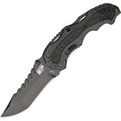 Smith & Wesson MP6 M&P Model 6 Assisted Opening Spear Point Linerlock Folding Knife with Gun Metal Gray Aluminum Handles
