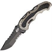 Smith & Wesson MP6CNS M&P MAGIC Assisted Opening Part Serrated Linerlock Folding Pocket Knife with Aluminum Handles