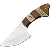 Steel Stag 7014 Short Skinner Fixed Blade Knife with DARK Brown Wood Handles