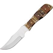 Steel Stag 7020 Finger GrIP Skinner Fixed Blade Knife with DARK Brown Wood Handles