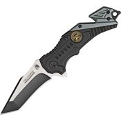 Tac Force 640SN Assisted Opening Tanto Point Linerlock Folding Pocket Knife with Black Finish Aluminum Handles