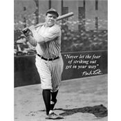 Tin Sign 1511 Babe Ruth No Fear Rich Vibrant Colors and Heavy Embossing Tin Sign