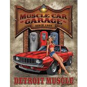Tin Sign 1568 Legends Detroit Muscle Car Rich Vibrant Colors and Heavy Embossing Tin Sign