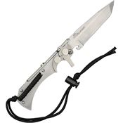 Wild Steer WX13 WX 4 1/2 Inch Stainless Tanto Blade Folding Knife with Stainless Handle