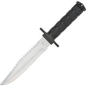 China Made 210681BK Survival Fixed Blade Knife with Hollow Black Textured Aluminum Handle