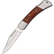 China Made 2108264 Lockback Folding Pocket Stainless Clip Blade Knife with Brown Pakkawood Handles