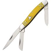 Cattlemans 0001YD Brahma Angus Stockman Folding Pocket Knife with Yellow Delrin handle