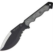 TOPS CUMATK02 CUMA TAK-RI Fixed Blade Knife with Woodsman Style Gray Micarta Handles