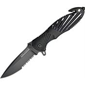 Tac Force 702BKB Rescue Assisted Opening Part Serrated Linerlock Folding Pocket Knife