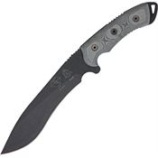 TOPS DART002 DART Fixed Black Traction Coated Blade Knife with Black Linen Micarta Handles