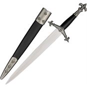 China Made 926835 Medieval Dagger Fixed Blade Knife with Black Rayskin Wrapped Aluminum Handle