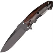 Hogue 35176 Tactical Fixed Drop Point Blade Knife with 3D Contoured Brown Cocobolo Wood Handles