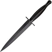 IXL Wostenholm 180BLS Commando Dagger Fixed Black Finish Stainless Blade Knife with Grooved Black Cast Metal Handle