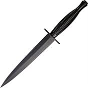 IXL Wostenholm 180BMOD Commando Dagger Fixed Stainless Blade Knife with Grooved Black Cast Metal Handle