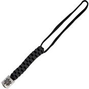 Spyderco BEAD1LY Braided Black Cord Pewter Bead/Lanyard