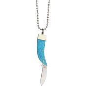 Rough Rider 1217 Bear Claw Fixed Blade Knife with Turquoise Bone Handle