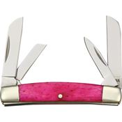 Rough Rider 1255 Tiny Congress Folding Pocket Knife with Pink Bone Handle
