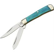 Rough Rider 1263 Tiny Trapper Folding Pocket Knife with Green Bone Handle
