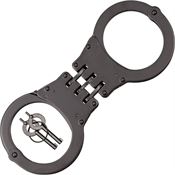 UZI CC-UZI-HC-H-B Black Handcuff Hinged Double Lock