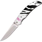 Browning 776 Safari Prism Zebra Linerlock Folding Pocket Knife