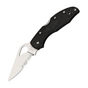 Byrd 04PSBK2 Meadowlark 2 Part Serrated Blade Lockback Folding Stainless Pocket Knife with Black Frn Handles