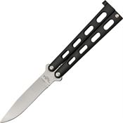 Benchmark 007 Balisong Folding Pocket Knife with Black Metal Handle