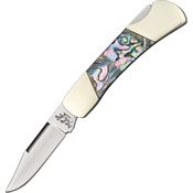 Bear & Son AB26 Executive Lockback Stainless Clip Blade Folding Pocket Knife with Genuine Abalone Handle