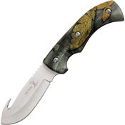 Elk Ridge 274FC Guthook Hunter Fixed Blade Knife with Fall Camo Finish Aluminum Handles