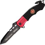 MTech 740FD Rescue Fire Fighter Part Serrated Linerlock Folding Pocket Knife