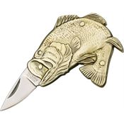 Novelty Cutlery Bass Folding Pocket Knife with Sculpted Solid Nickel Silver Handle