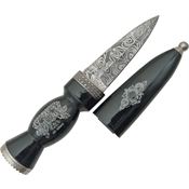 China Made M3006 Scottish Dirk Fixed Stainless Double Edge Blade Knife with Black Composition Handle
