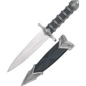 China Made M3259 Dagger Fixed Double Edge Stainless Dagger Blade Knife with Textured Black Metal Handles