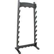 China Made M3334 8 Tier Sword Stand with Black Finish and Wood Construction