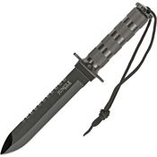 China Made M3631 Survival Fixed Black Finish Blade Knife with Textured Black Aluminum Handle