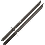 China Made M3639 Twin Ninja Sword with Black Cord Wrapped Handle
