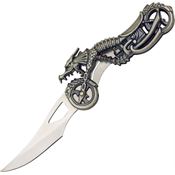 China Made M3652 Dragon Motorcycle Folder Folding Pocket Knife with Antique Silver Finish Stainless Handle