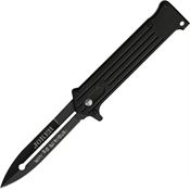 China Made M3998 Assisted Opening Linerlock Folding Pocket Knife with Front Grooved and Smooth Back Black Handle