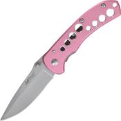 China Made M3709 Linerlock Folding Pocket Stainless Blade Knife with Pink Anodized Aluminum Handles