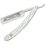 Pakistan 221 Masonic Razor with White Swirl Celluloid Handle