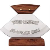 Rough Rider 851 The Great Alaskan ULU Fixed Stainless Blade Knife with Wood Handles