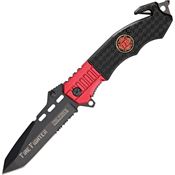 Tac Force 740FD Fire Fighter Assisted Opening Part Serrated Linerlock Folding Pocket Knife