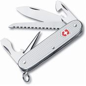 Swiss Army 0824126X2 Farmer Silver Folding Pocket Knife with Silver Alox Handle
