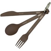 Vargo 216 Outdoors Titanium Spoon/Fork/Knife Set with Matte Finish