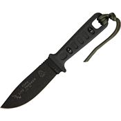 TOPS TLT01SB Lite Trekker Survival Standard Fixed Black Traction Coating Blade Knife with Black Canvas Micarta Handles