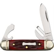Rough Rider 1291 Mini Scout Folding Pocket Knife with Red Jigged Bone Handle